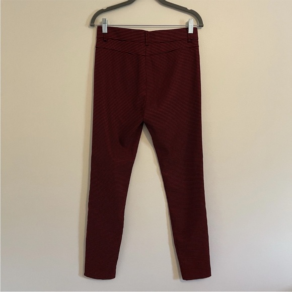 4/$25 Zara Women Red Skinny Pant Glen Plaid Check Large Stretch Casual Retro Y2K - Picture 3 of 15